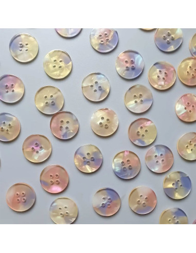 Carte de 6 boutons en biorésine 25 mm 4 trous - Mystic Meg