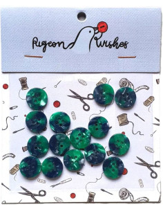 Paquet de 15 boutons en biorésine 15 mm 4 trous - Wicked