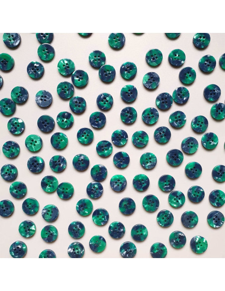 Paquet de 15 boutons en biorésine 15 mm 4 trous - Wicked