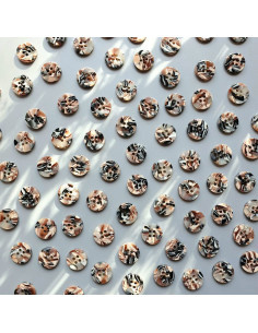 Paquet de 15 boutons en biorésine 15 mm 4 trous - Granite 2