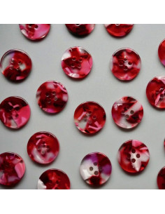 Paquet de 15 boutons en biorésine 15 mm 4 trous - Cherry Bomb 2