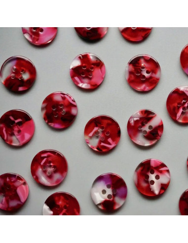 Paquet de 15 boutons en biorésine 15 mm 4 trous - Cherry Bomb