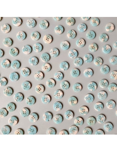 Paquet de 15 boutons en biorésine 15 mm 4 trous - Bliss 2