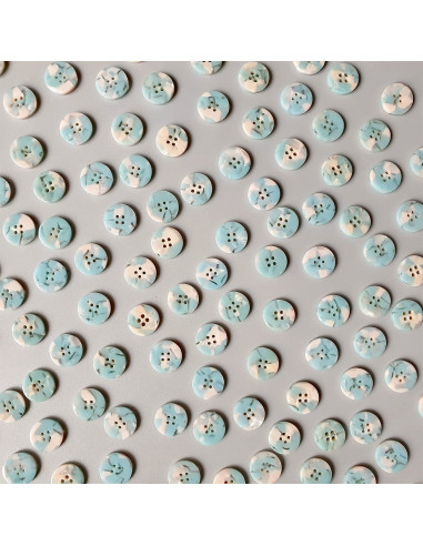 Paquet de 15 boutons en biorésine 15 mm 4 trous - Bliss