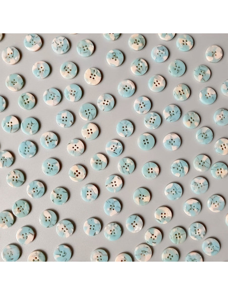 Paquet de 15 boutons en biorésine 15 mm 4 trous - Bliss
