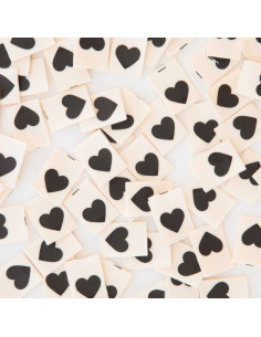 Lot de 8 étiquettes tissées - Black heart