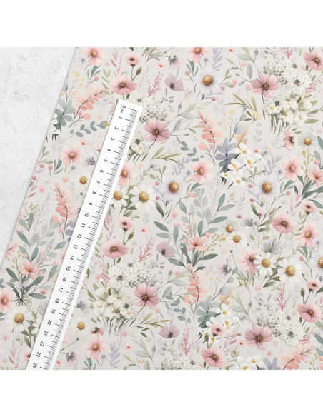 Tissu coton premium - Fleur délicate
