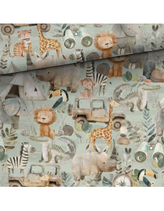 Tissu coton premium - Safari