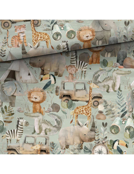 Tissu coton premium - Safari