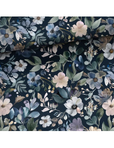 Tissu coton premium - Sous-bois fleuri