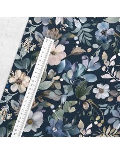 Tissu coton premium - Sous-bois fleuri 2