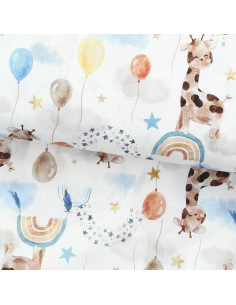 Tissu popeline de coton - Girafe