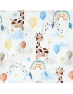 Tissu popeline de coton - Girafe 2