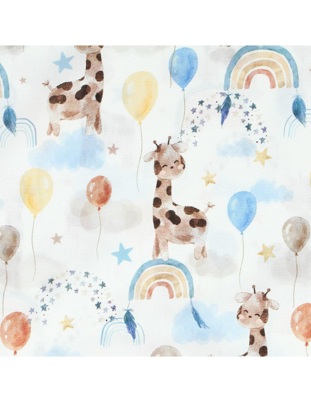 Tissu popeline de coton - Girafe