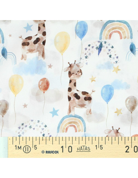 Tissu popeline de coton - Girafe