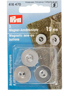 Lot 3 boutons magnétiques à coudre - Argent