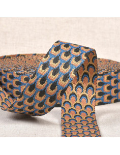 Sangle motif paon - Bleu jeans