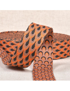 Sangle motif paon - Orange