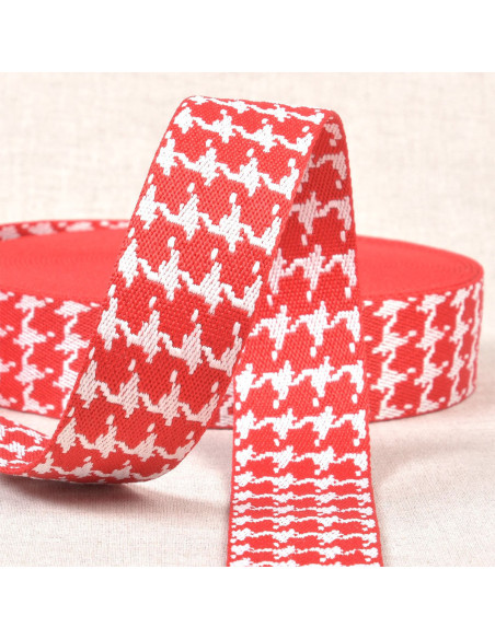 Sangle pied de poule - Rouge