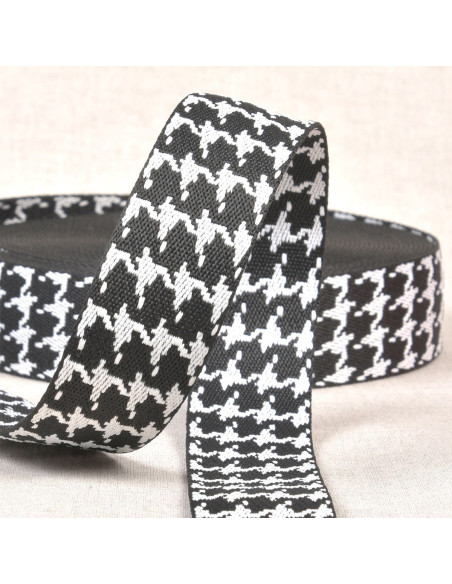 Sangle pied de poule - Noir