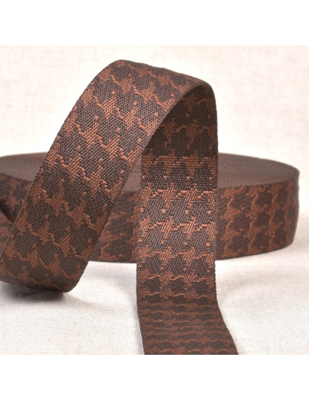 Sangle pied de poule - Marron foncé
