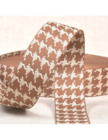 Sangle pied de poule - Marron chocolat
