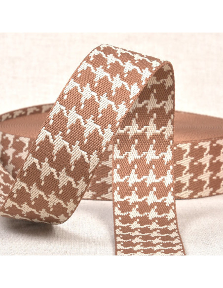 Sangle pied de poule - Marron chocolat