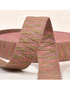 Sangle ethnique - Fantaisie beige et rose