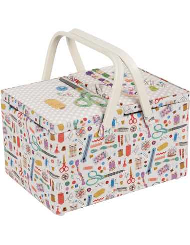 Boite à couture double couvercle - Broderie