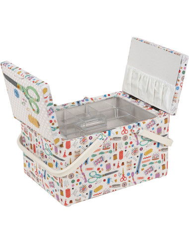 Boite à couture double couvercle - Broderie