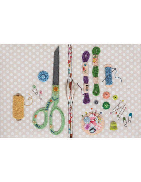 Boite à couture double couvercle - Broderie