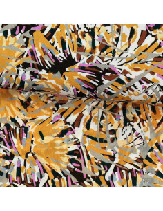 Tissu viscose fantaisie - Fizia jaune et taupe