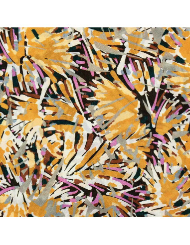 Tissu viscose fantaisie - Fizia jaune et taupe