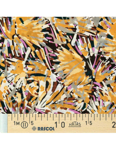 Tissu viscose fantaisie - Fizia jaune et taupe