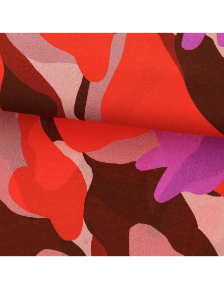 Tissu viscose fantaisie - Aimael rouge et violet