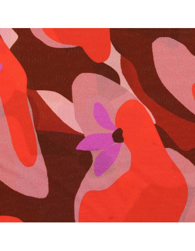 Tissu viscose fantaisie - Aimael rouge et violet