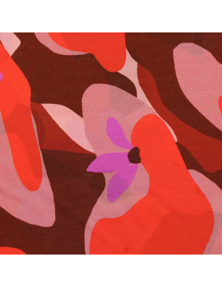 Tissu viscose fantaisie - Aimael rouge et violet