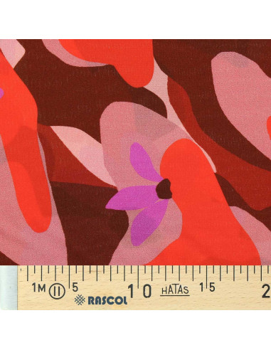 Tissu viscose fantaisie - Aimael rouge et violet