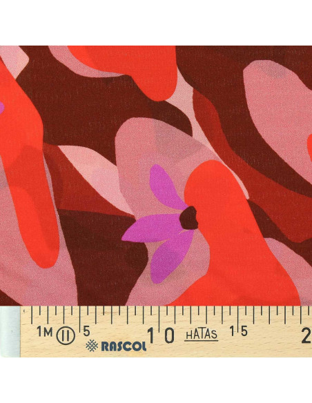 Tissu viscose fantaisie - Aimael rouge et violet
