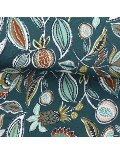 Tissu viscose fantaisie - Vamika ardoise et toffee