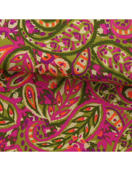 Tissu viscose fantaisie - Alvis bronze et violet