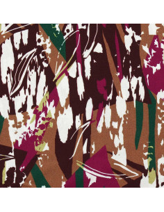 Tissu viscose fantaisie - Massio caramel et dahlia 2