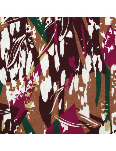 Tissu viscose fantaisie - Massio caramel et dahlia