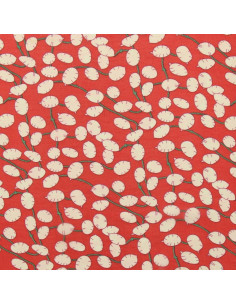 Tissu mousseline imprimée - Lunaria rouge 2