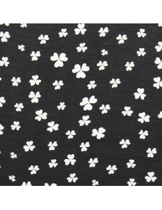 Tissu mousseline imprimée - Trèfle noir 2