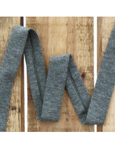 Biais jersey coton - Gris chiné foncé