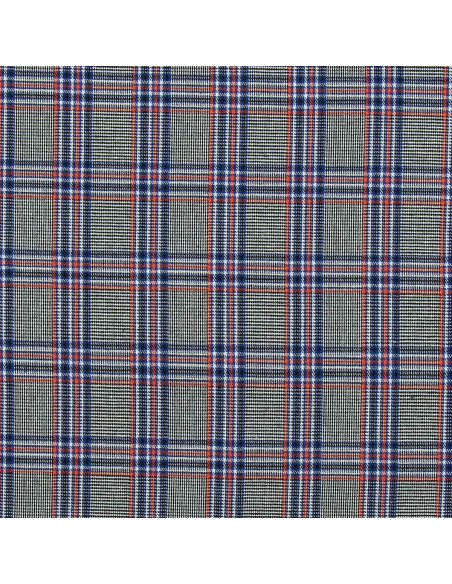 Tissus tartan écossais vogue - Bleu, noir et orange