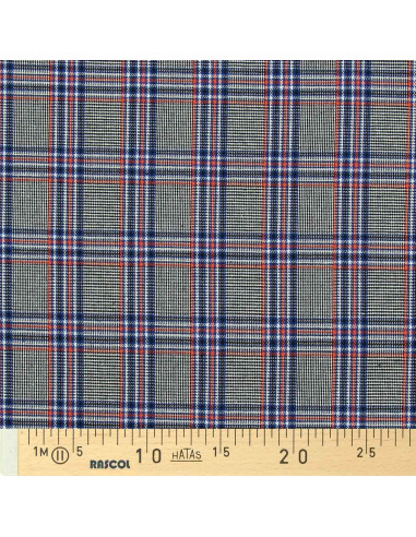 Tissus tartan écossais vogue - Bleu, noir et orange