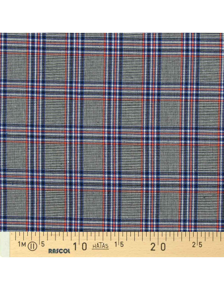 Tissus tartan écossais vogue - Bleu, noir et orange
