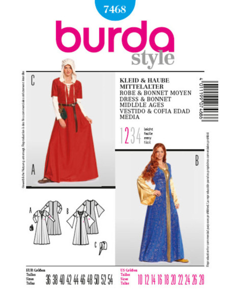 Patron de robe historique - Burda 7468
